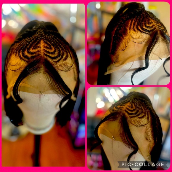 This is a 12 inch 13*4 lace front human hair wig .